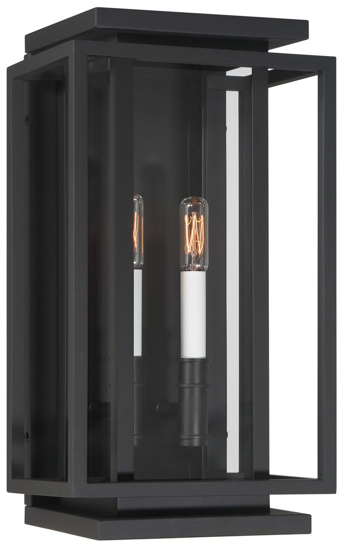 Thumbnail1 of Great Outdoors Stratford 2-Light 16.5-in Matte Black Outdoor Wall Light