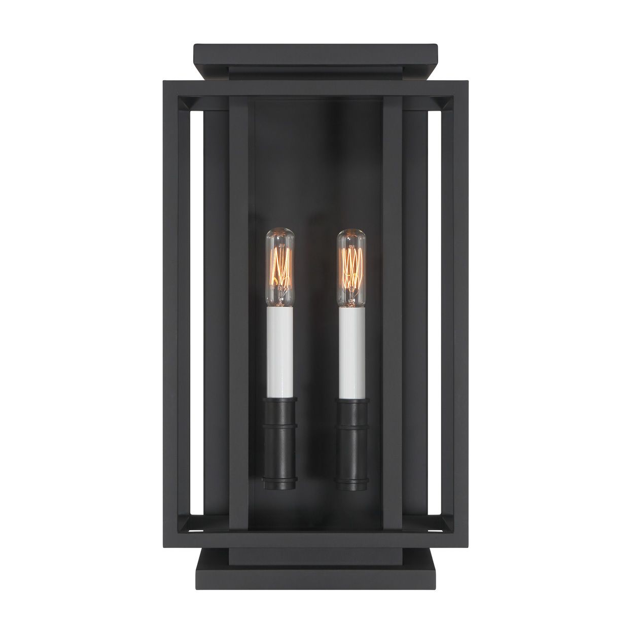 Image 2 Great Outdoors Stratford 2-Light 9.5-in Matte Black Outdoor Wall Light more views