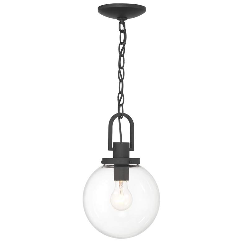 Image 4 Great Outdoors Wenston 1-Light 8-in Black Outdoor Pendant Light with Shades more views