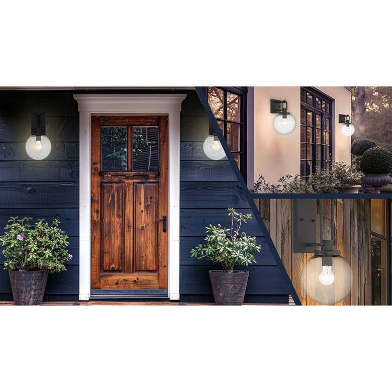 Image 6 Great Outdoors Wenston 1-Light 8-in Black Outdoor Pendant Light with Shades more views