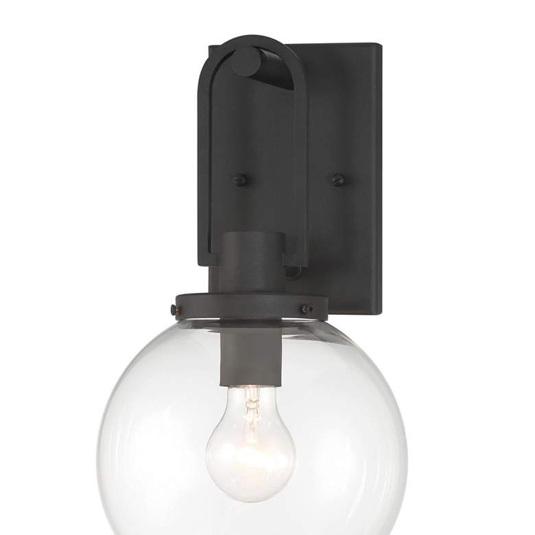 Image 2 Great Outdoors Wenston 1-Light 8-in Black Outdoor Wall Mount with Shades more views