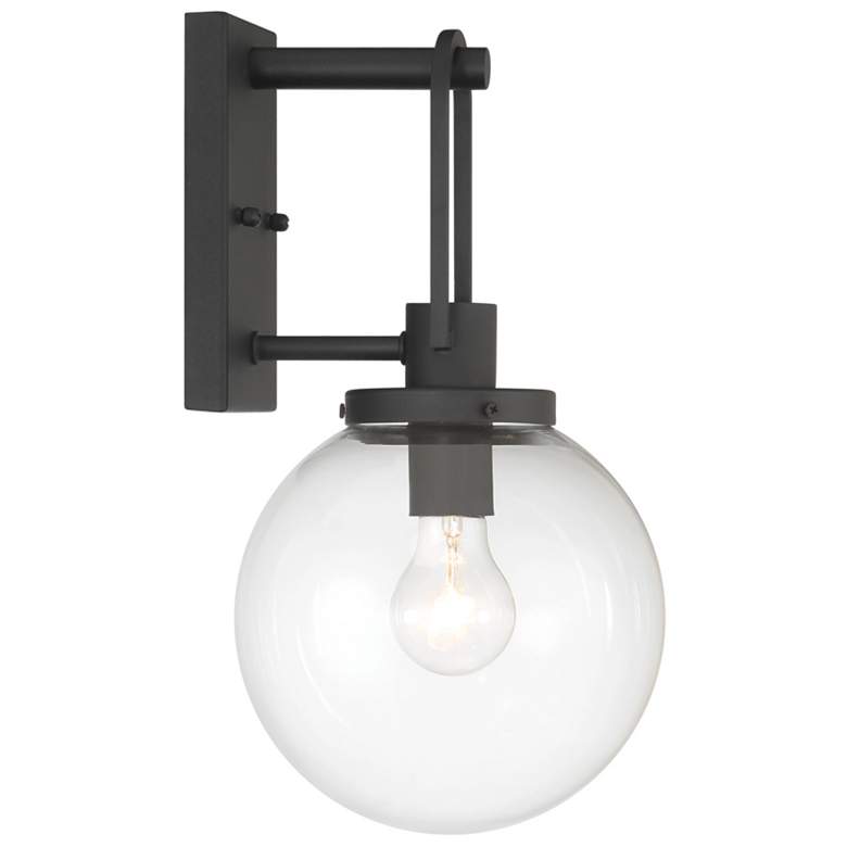 Image 4 Great Outdoors Wenston 1-Light 8-in Black Outdoor Wall Mount with Shades more views