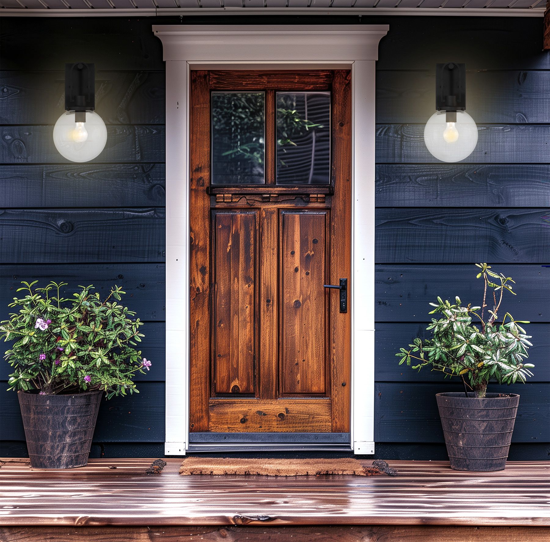 Image 6 Great Outdoors Wenston 1-Light 8-in Black Outdoor Wall Mount with Shades more views