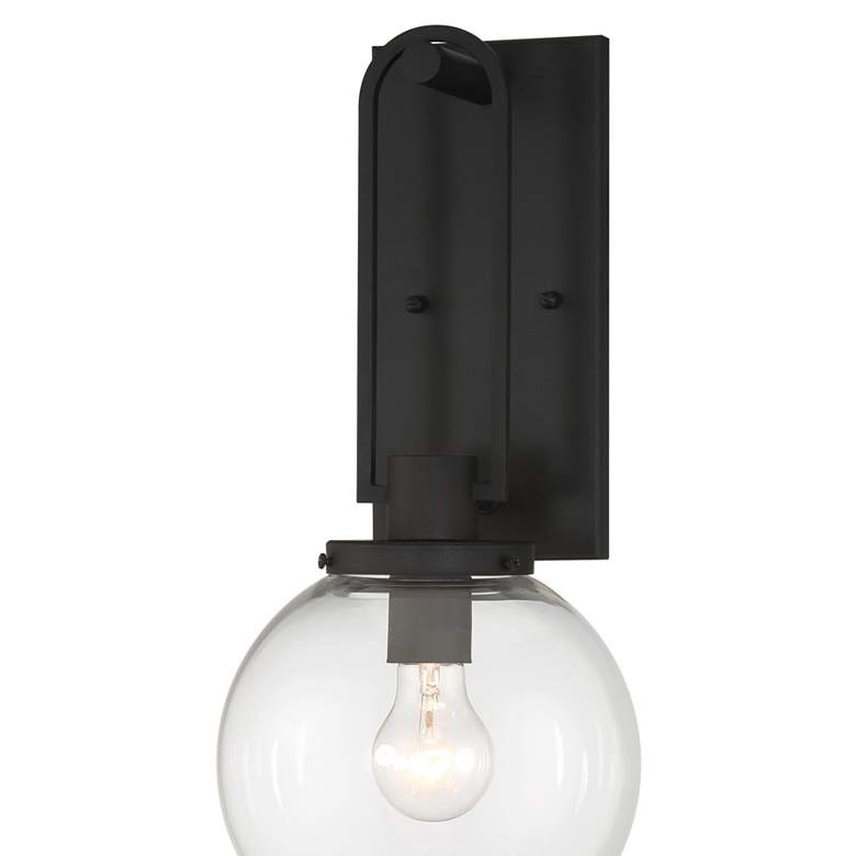 Image 2 Great Outdoors Wenston 1-Light 8-in Black Outdoor Wall Mount with Shades more views