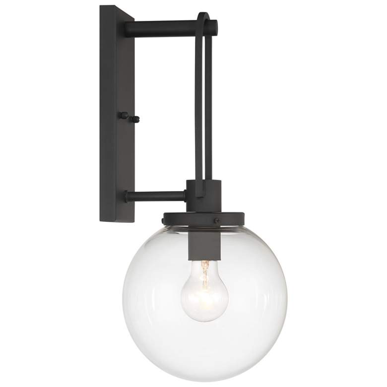 Image 4 Great Outdoors Wenston 1-Light 8-in Black Outdoor Wall Mount with Shades more views