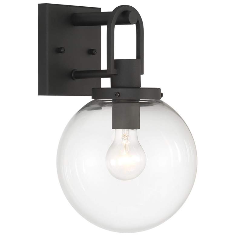Image 1 Great Outdoors Wenston 1-Light 8-in Black Outdoor Wall Mount with Shades