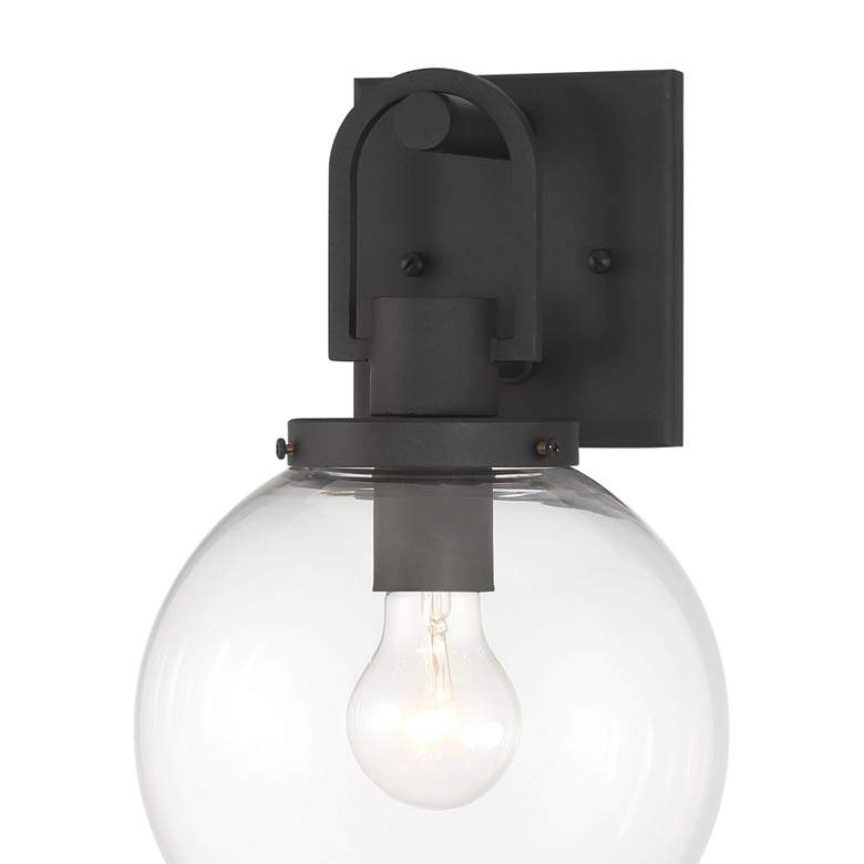 Image 2 Great Outdoors Wenston 1-Light 8-in Black Outdoor Wall Mount with Shades more views