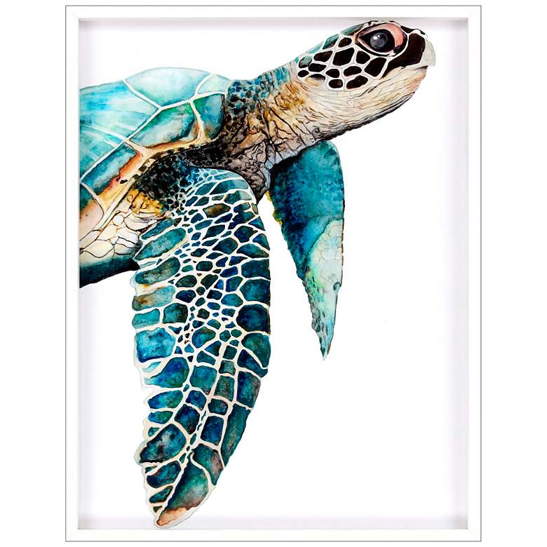 Image 2 Great Sea Turtle 50 inch High Framed Shadow Box Wall Art