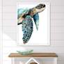 Great Sea Turtle 50" High Framed Shadow Box Wall Art