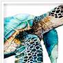 Great Sea Turtle 50" High Framed Shadow Box Wall Art
