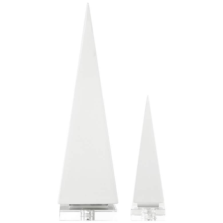 Image 2 Great White Ceramic Pyramids Set of 2