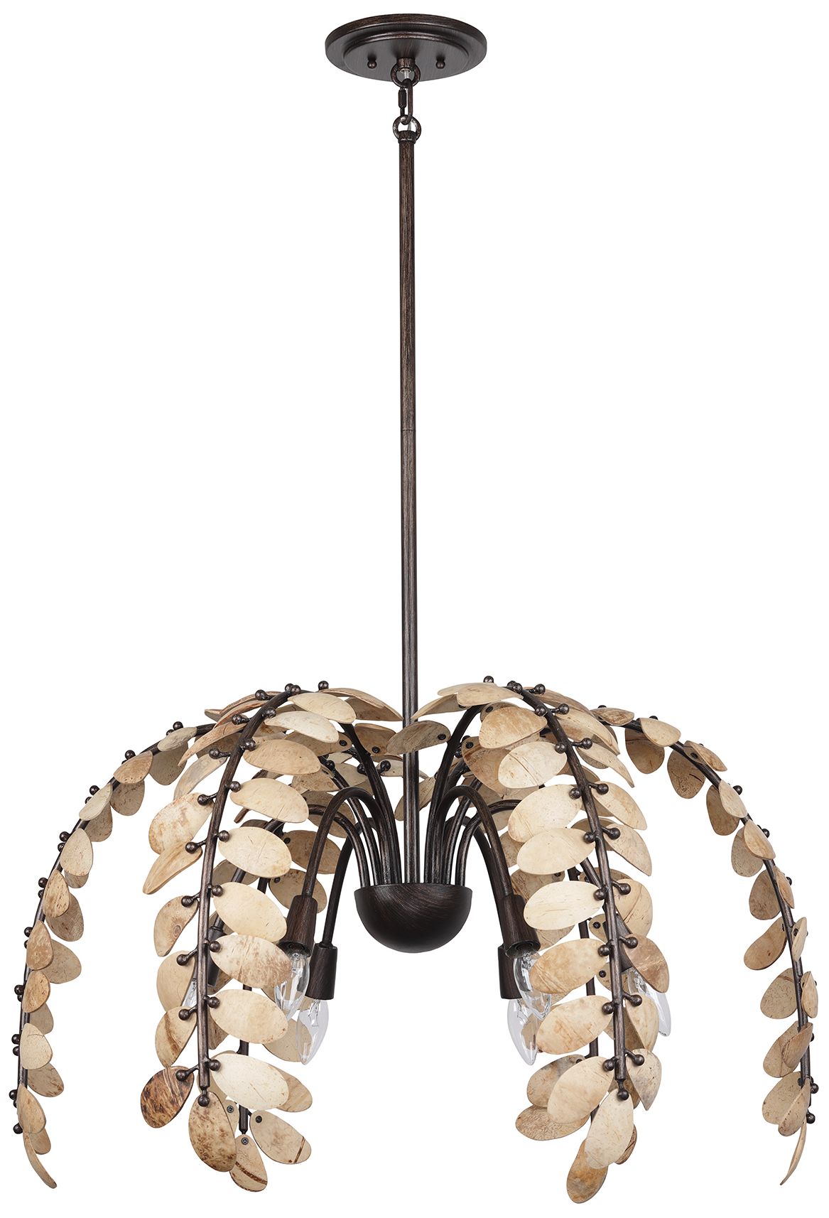 Image 2 Grecian 6-Lt Chandelier Champagne Mist with Coconut Shell by Breegan Jane more views