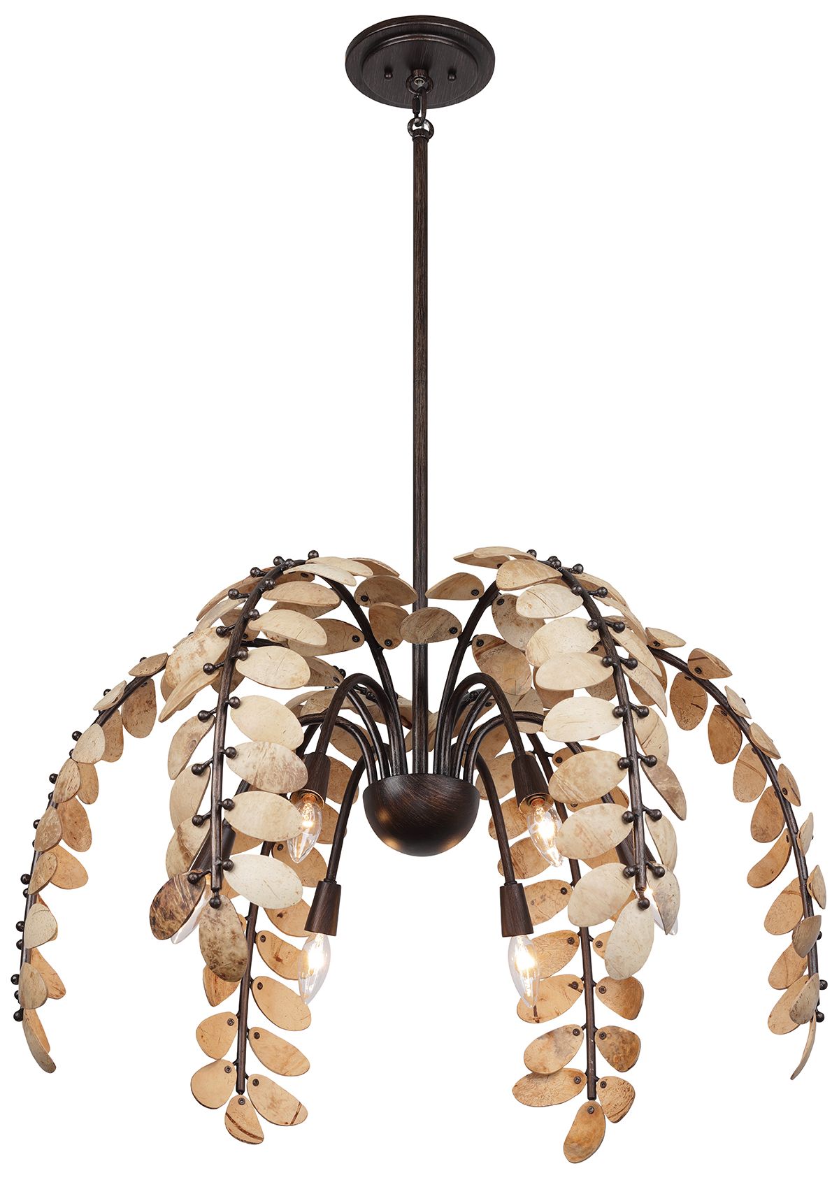 Image 3 Grecian 6-Lt Chandelier Champagne Mist with Coconut Shell by Breegan Jane more views