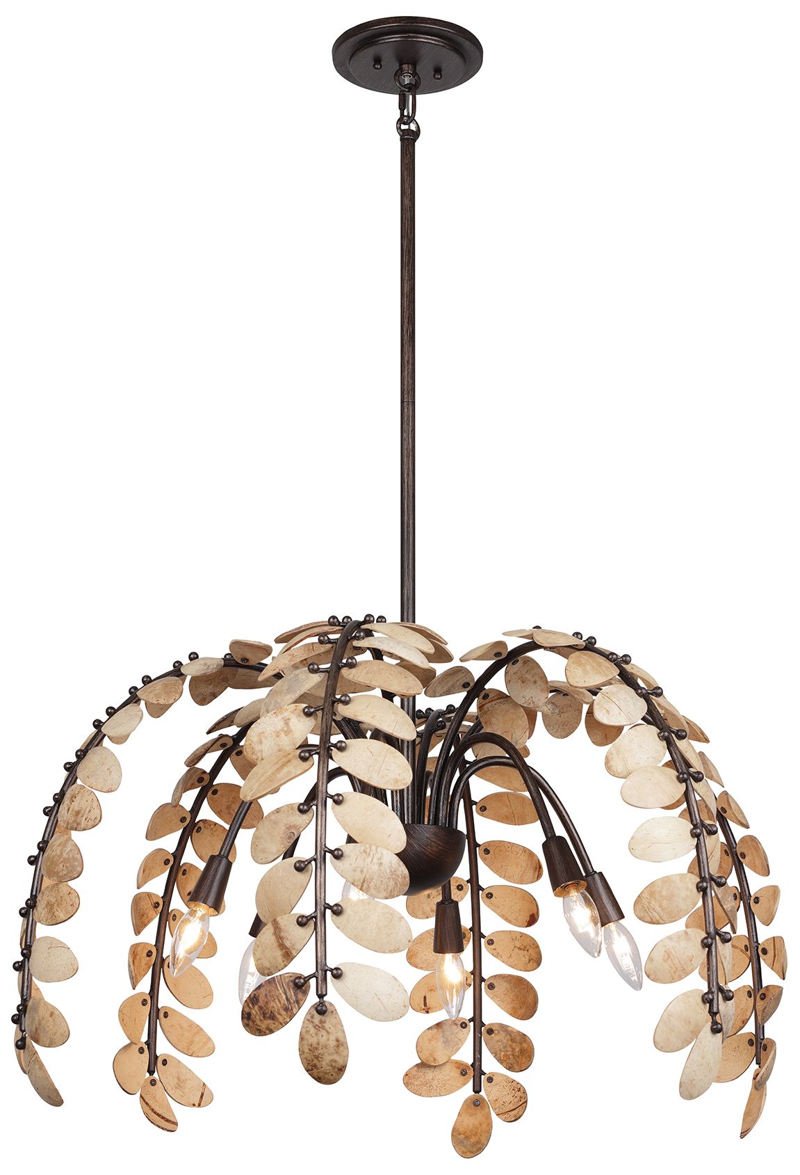 Image 4 Grecian 6-Lt Chandelier Champagne Mist with Coconut Shell by Breegan Jane more views