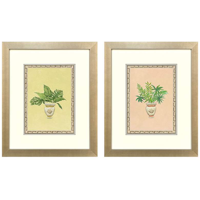 Image 1 Grecian Vase Palm I 19"W x 23"H Framed Art Set of 2