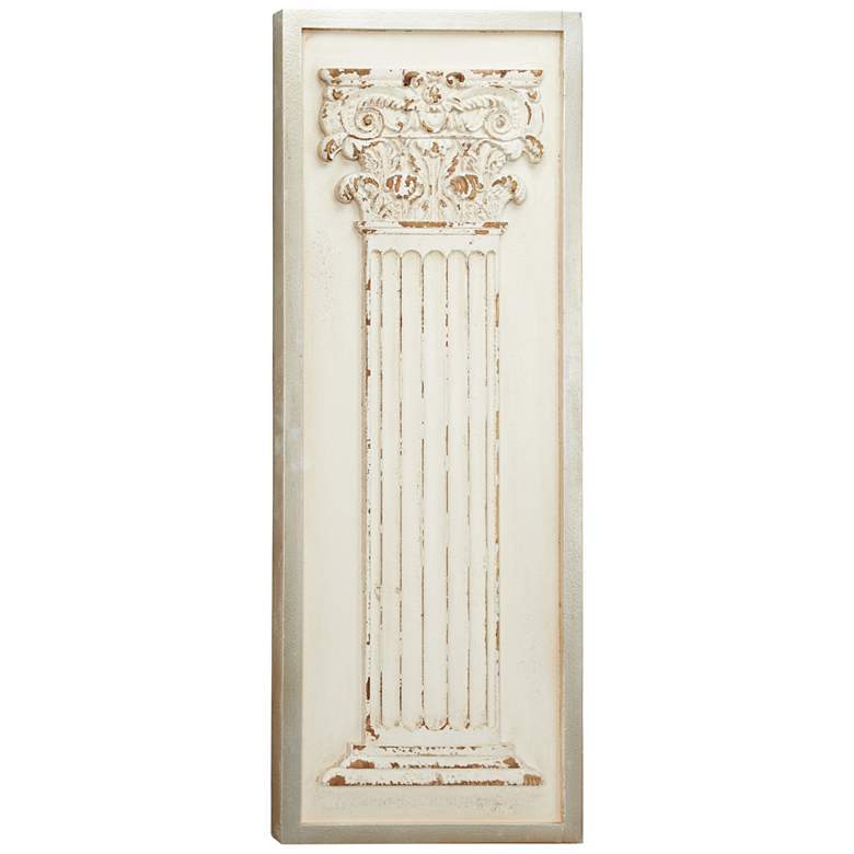Image 2 Greek 43 inch High Antique White Wood Framed Wall Art Set of 2 more views