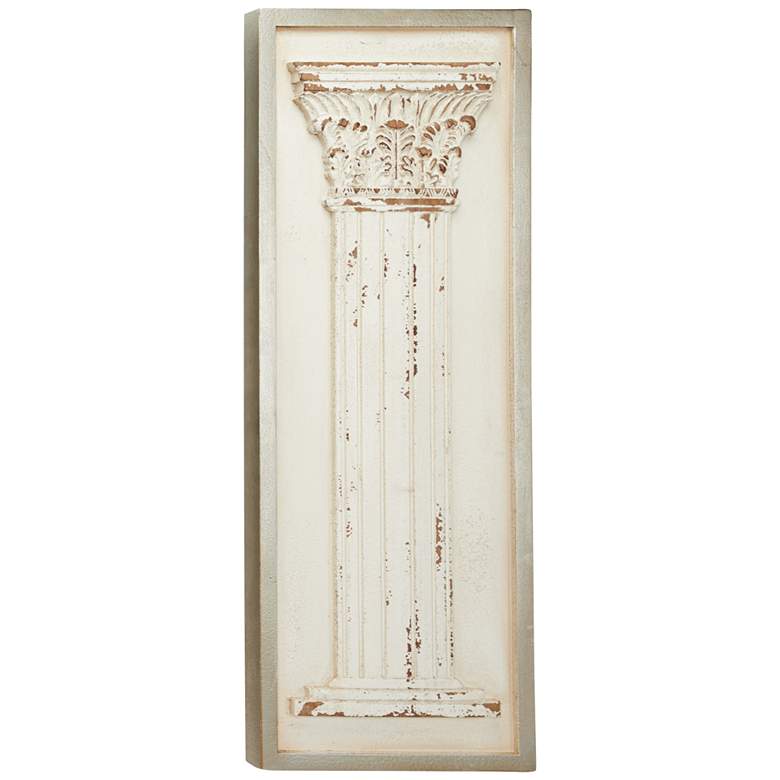 Image 3 Greek 43 inch High Antique White Wood Framed Wall Art Set of 2 more views