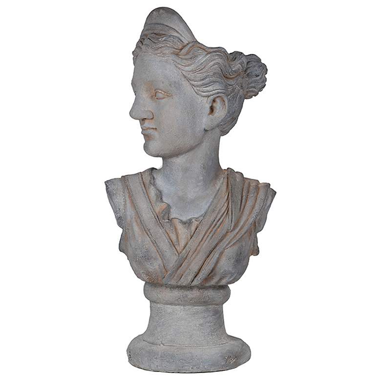 Image 2 Greek Goddess 30 3/4" High Gray Bust Statue more views