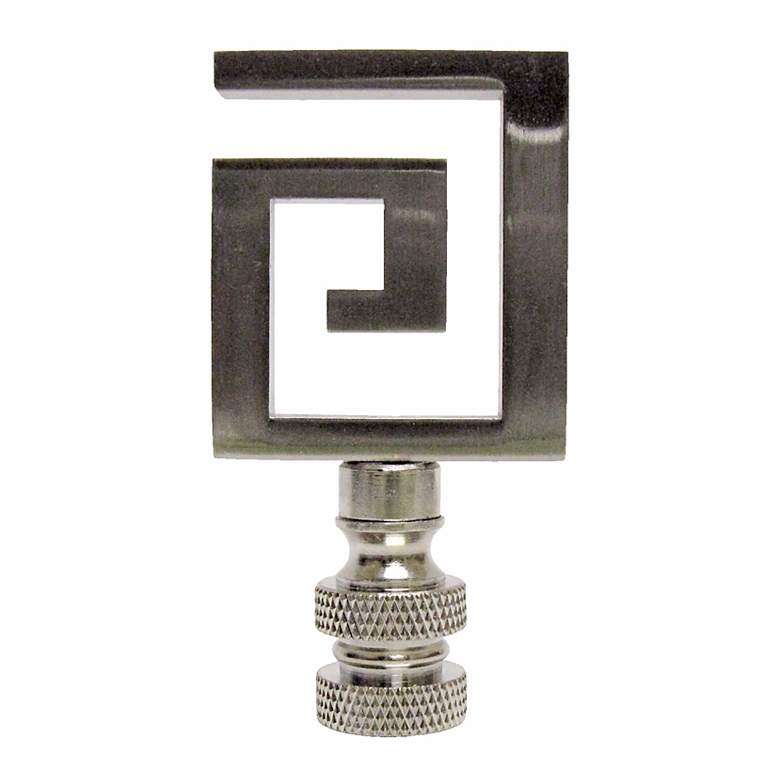 Image 1 Greek Key Brushed Nickel Finial