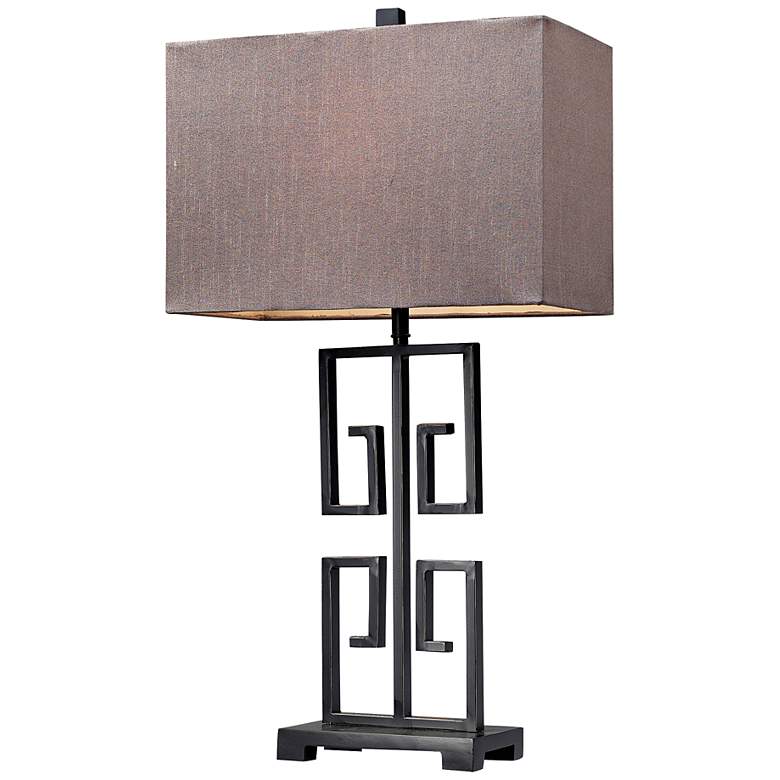 Image 1 Greek Key Dark Bronze Table Lamp