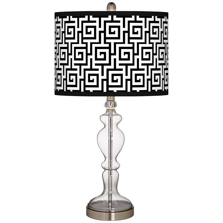 Image 1 Greek Key Giclee Apothecary Clear Glass Table Lamp
