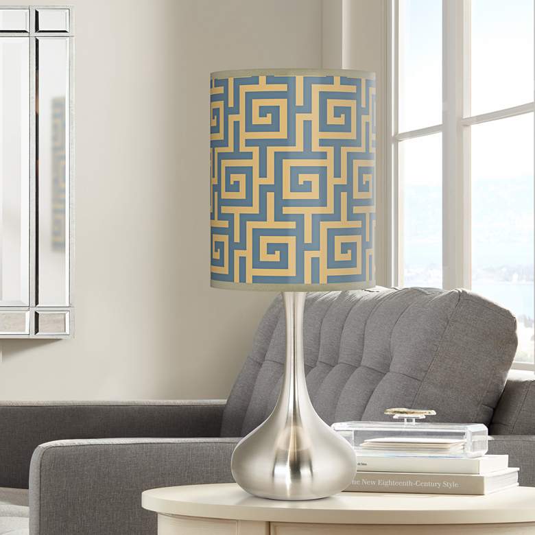 Image 1 Greek Key Storm Giclee Droplet Table Lamp