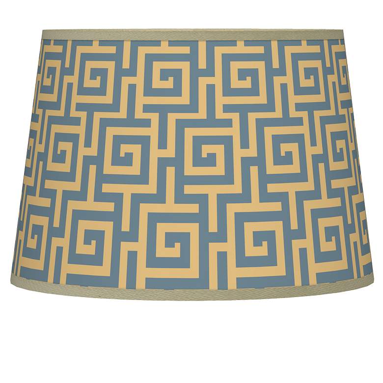 Image 1 Greek Key Storm Tapered Lamp Shade 10x12x8 (Spider)