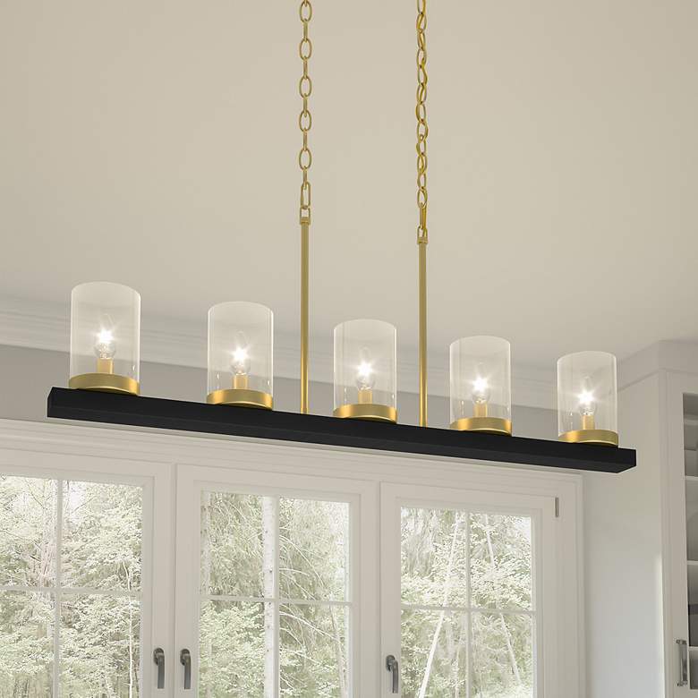 Image 1 Greeley 5-Light Matte Black Island Light