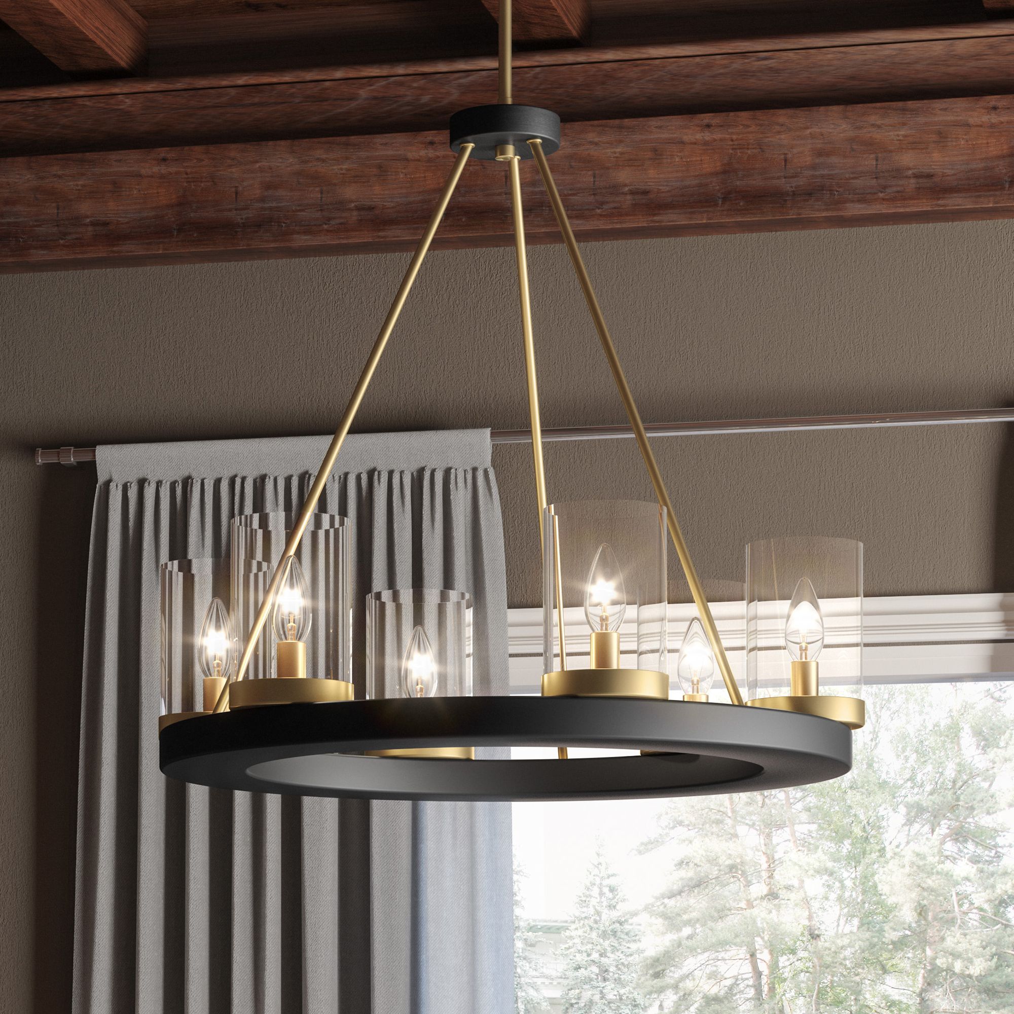Image Greeley 6-Light Matte Black Chandelier
