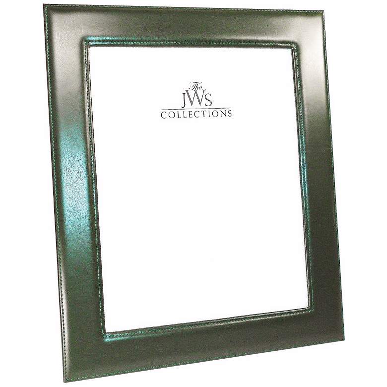 Image 1 Green 8x10 Cowhide Leather Photo Frame