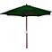 Green 9' Round Wooden Market Umbrella