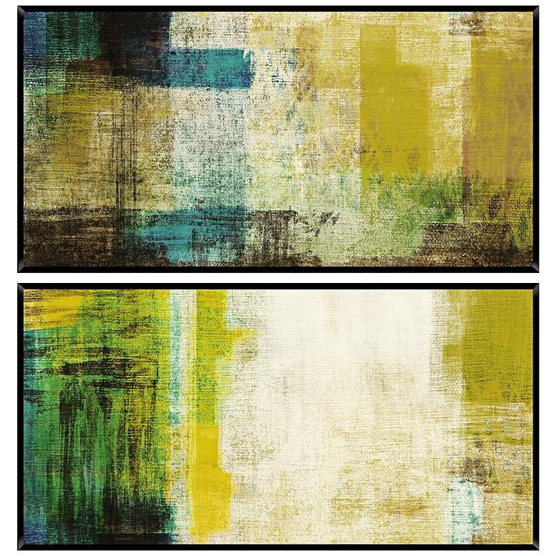 Image 1 Green Abstract Diptych Set of 2 Wall Art