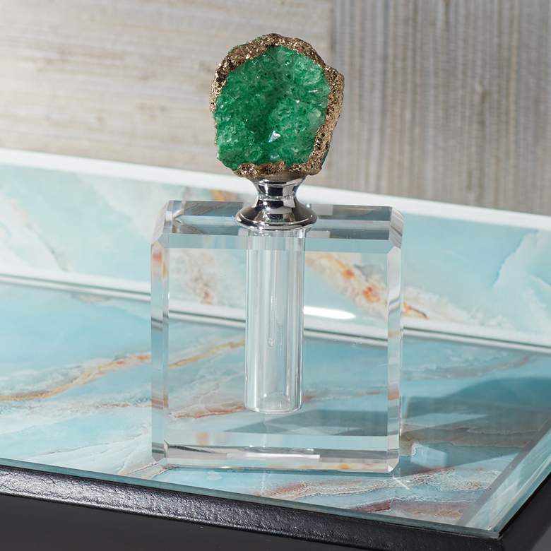 Image 1 Green Agate Crystal Decorative Perfume Bottle