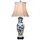 Green And Blue Floral 29" Porcelain Vase Table Lamp