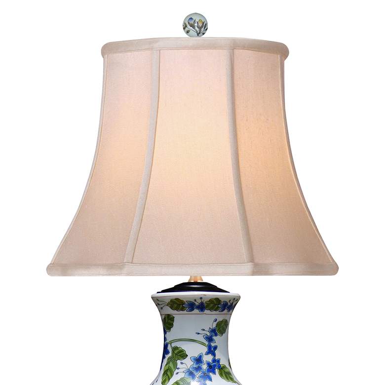Image 2 Green And Blue Floral 29" Porcelain Vase Table Lamp more views