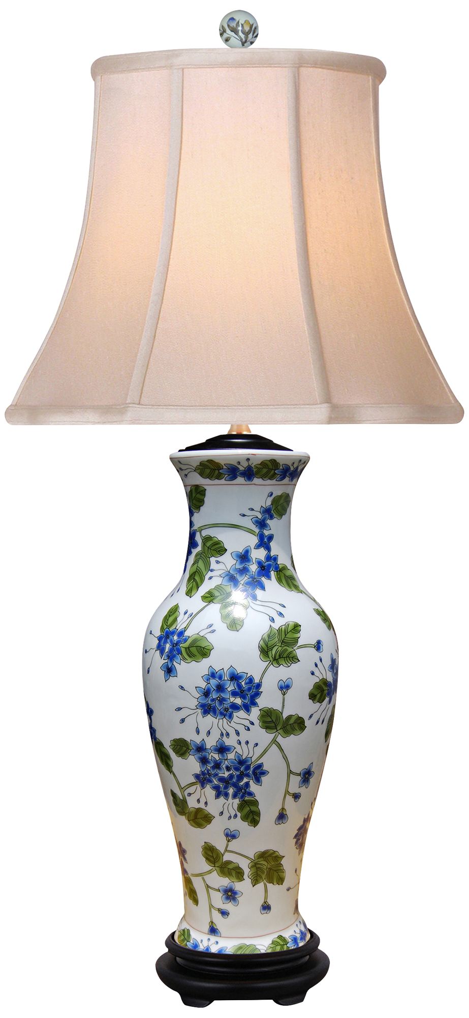 blue floral table lamp