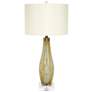 Green and Gold 31 1/2" High Hand-Blown Glass Vase Table Lamp