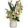 Green and Pink Cymbidium Orchid 19 1/2"H Faux Flowers in Pot