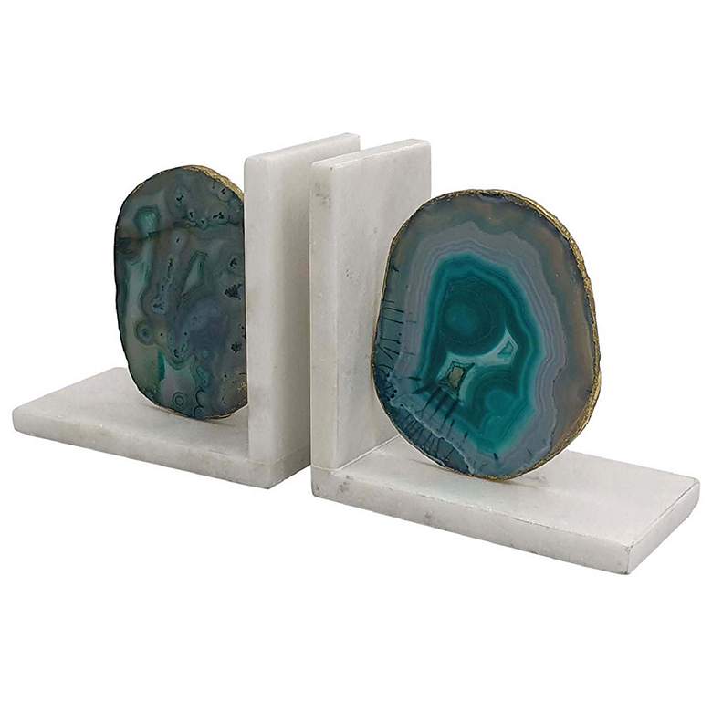Image 1 Green & White Bookends