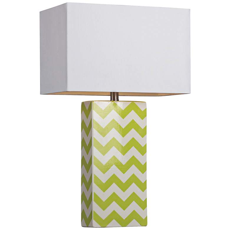 Image 1 Green and White Chevron Table Lamp