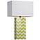 Green and White Chevron Table Lamp