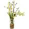 Green and Yellow Cymbidium Orchids 32"H Faux Flowers