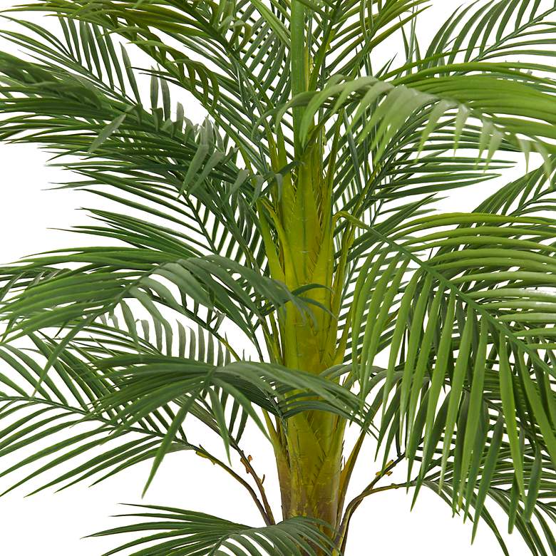 Image 3 Green Areca Palm Tree 43"H Faux Plant in Black Melamine Pot more views