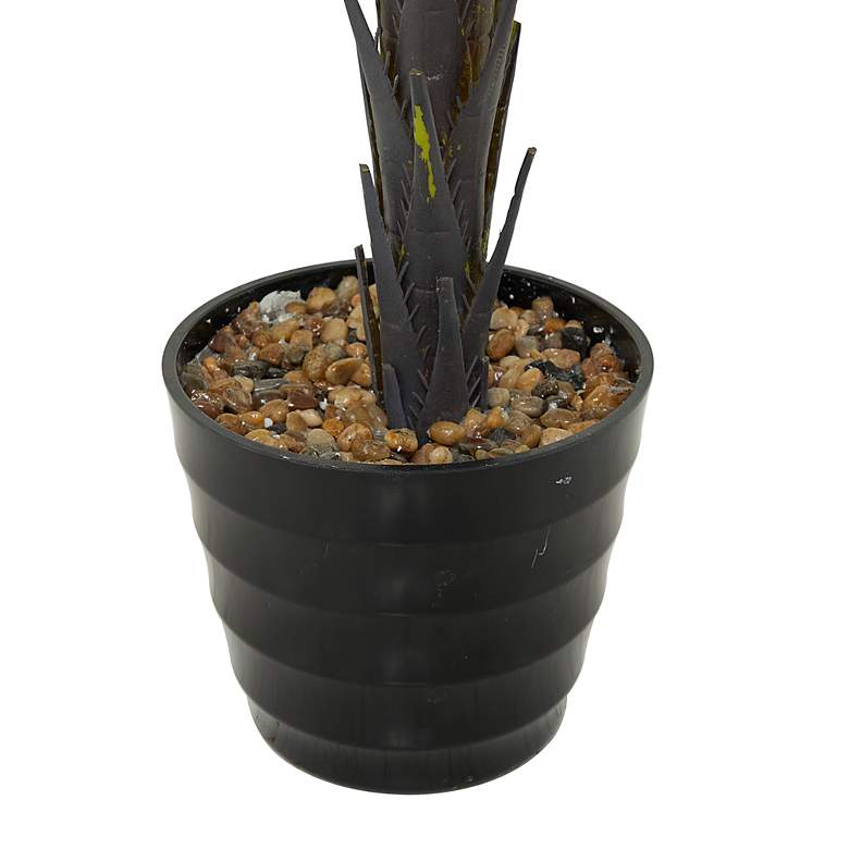 Image 4 Green Areca Palm Tree 43"H Faux Plant in Black Melamine Pot more views