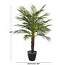 Green Areca Palm Tree 43"H Faux Plant in Black Melamine Pot