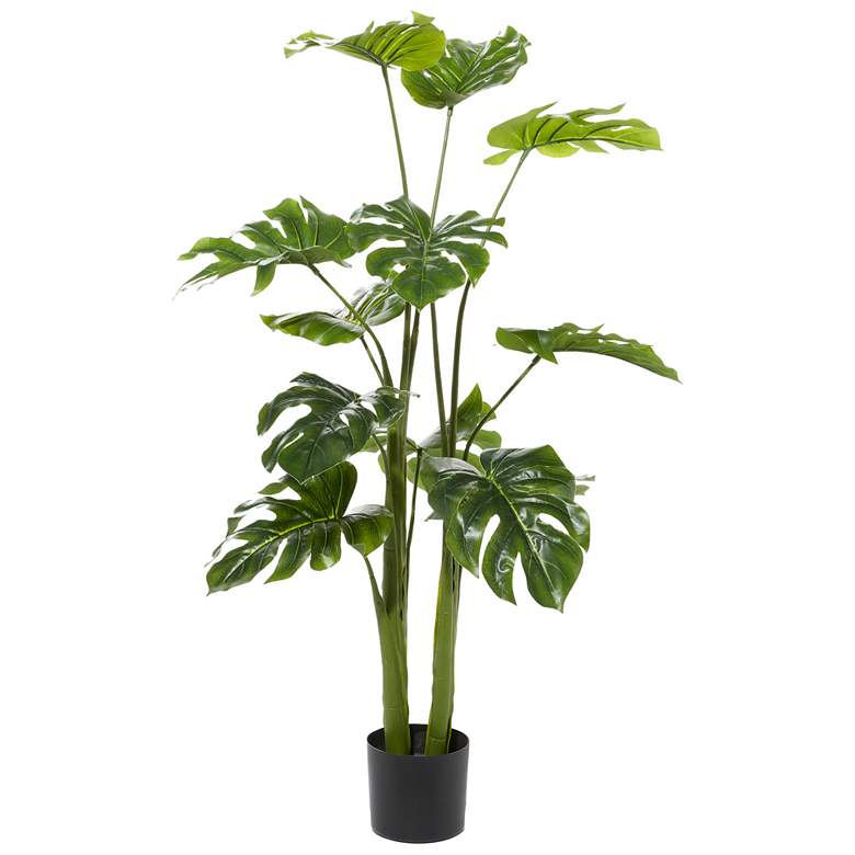 Image 1 Green Artifical Monstera 48" High Faux Plant in Pot