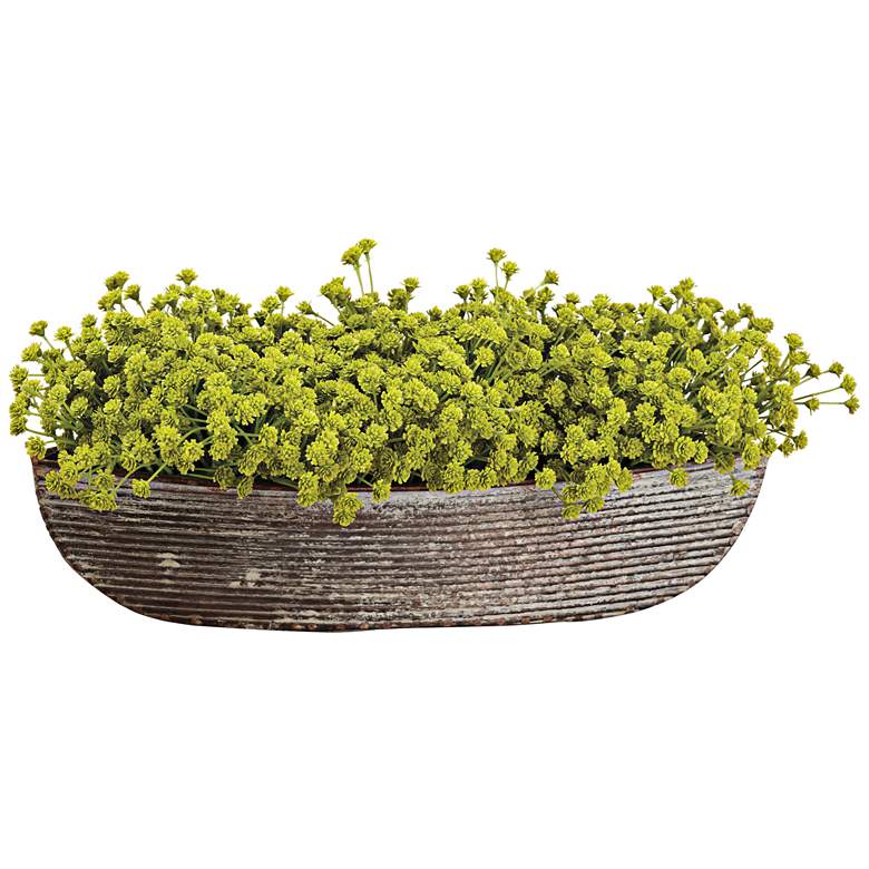 Image 1 Green Baby&#39;s Breath 14 inch Wide Faux Flowers in Pot