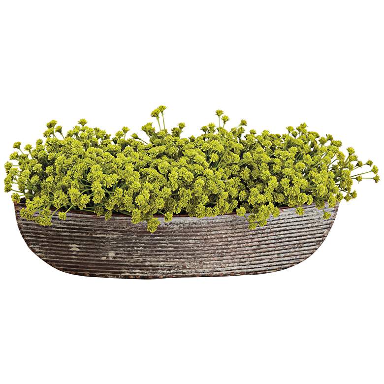 Image 1 Green Baby's Breath 14" Wide Faux Flowers in Pot