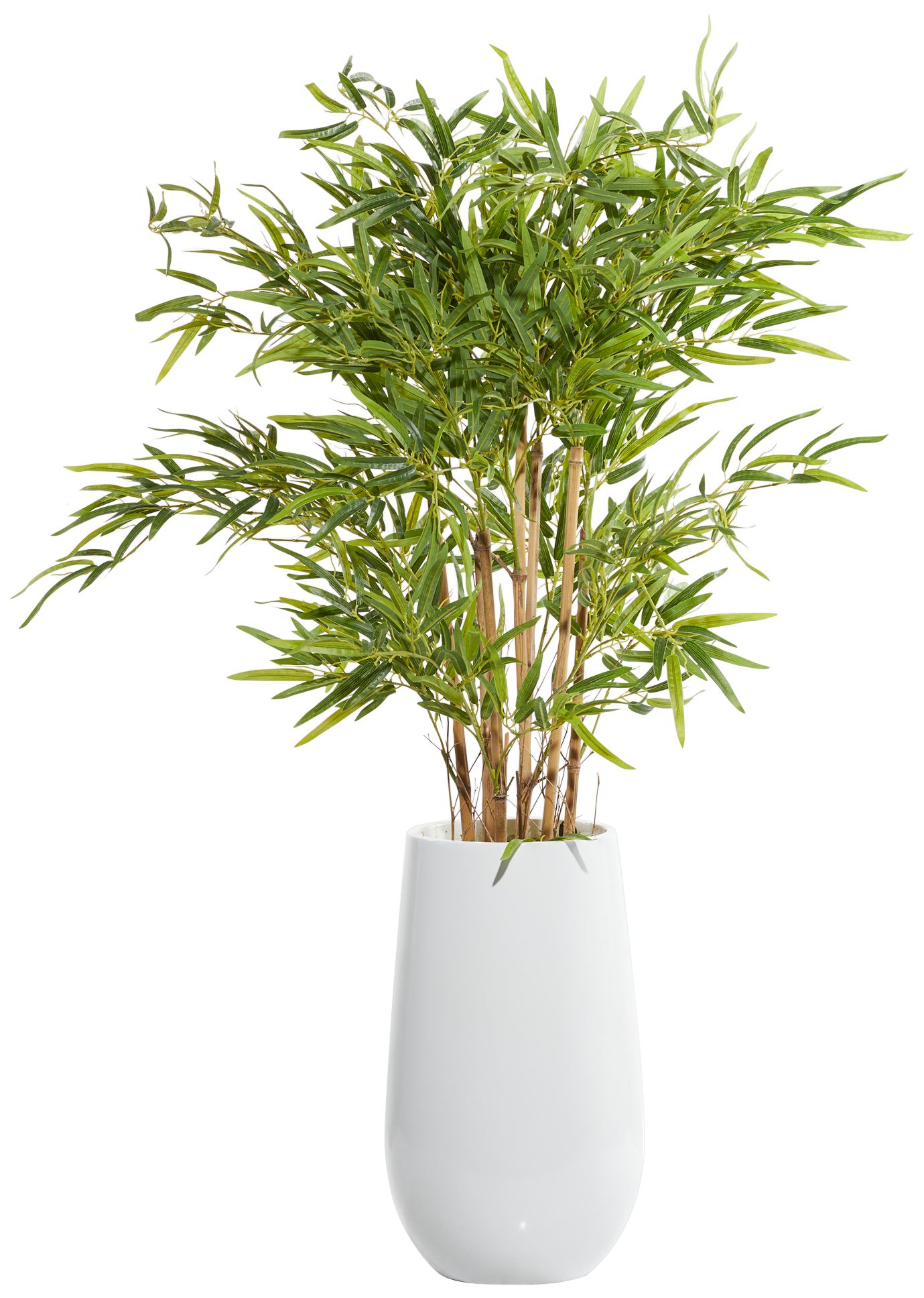 Image 2 Green Bamboo Tree 53 1/2" High Faux Plant in Black Pot