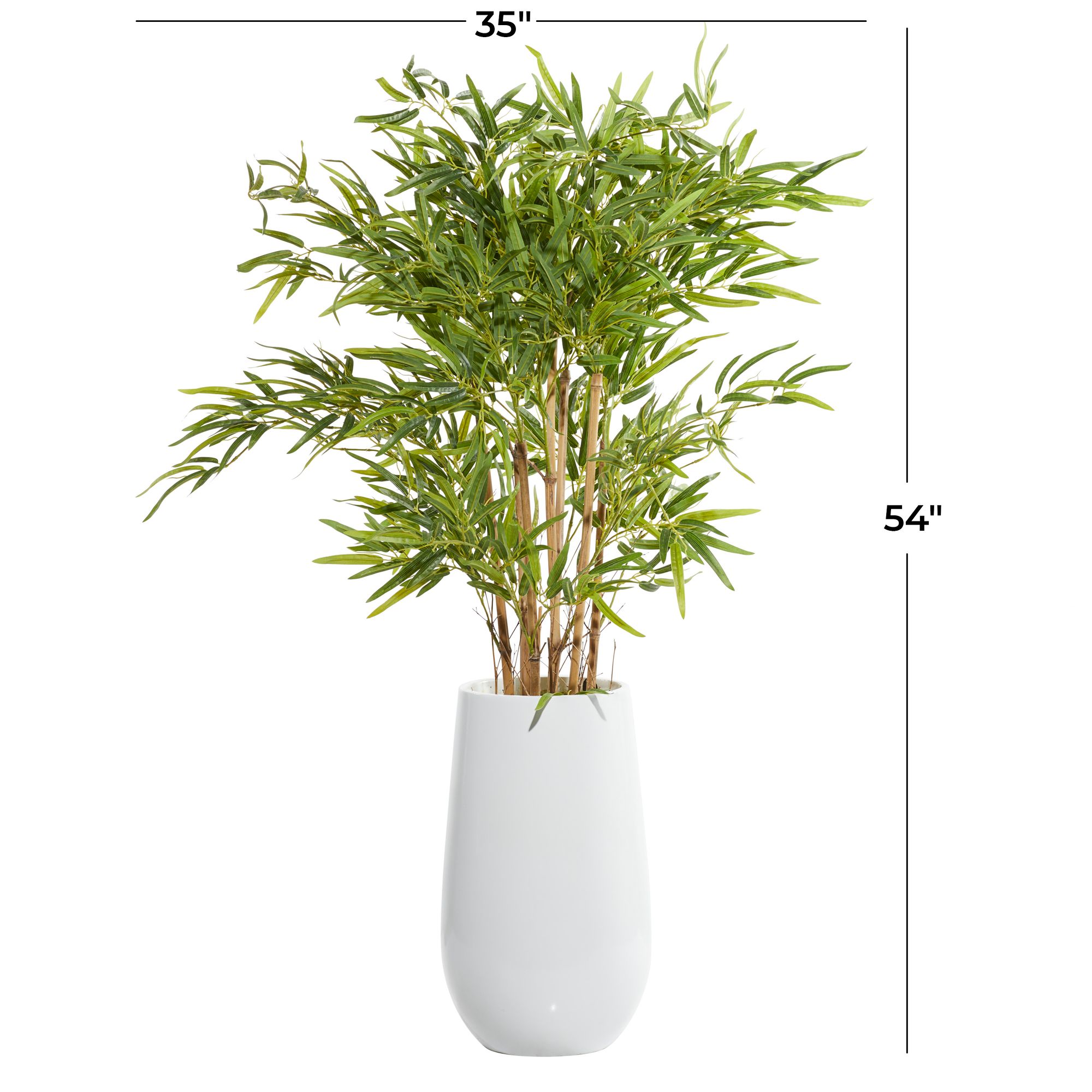 Image 5 Green Bamboo Tree 53 1/2" High Faux Plant in Black Pot more views